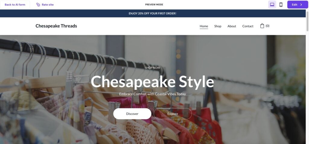 Hostinger AI Website Builder website example