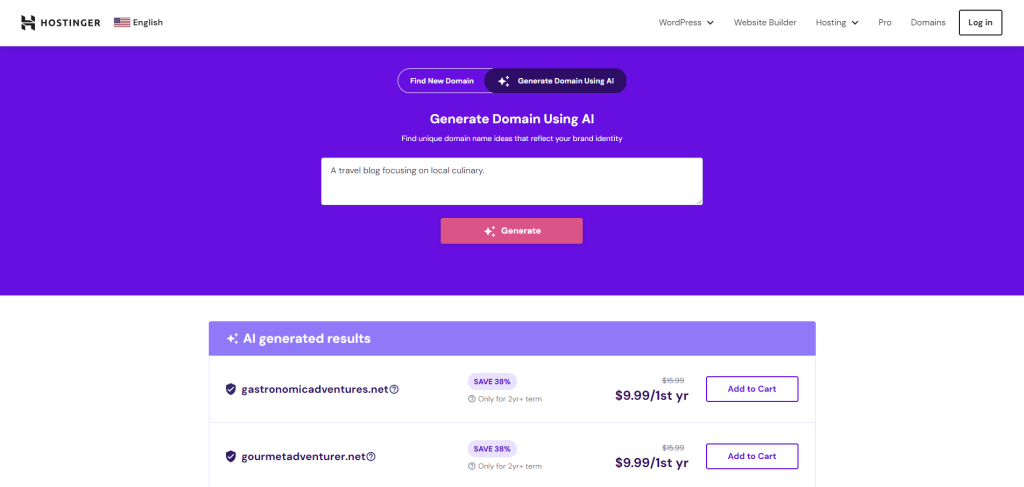 Hostinger domain name checker